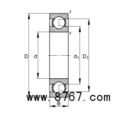 ������ 16002, ���� DIN 625-1 ��׼����Ҫ�ߴ�